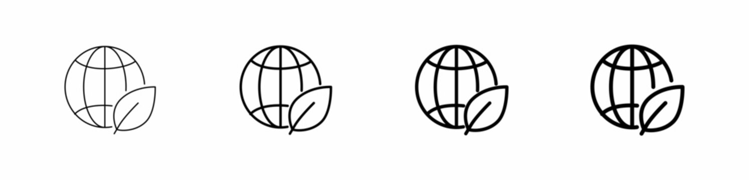 Global Biotechnology and Sustainable Science Line Art Icon Vector Illustration Editable