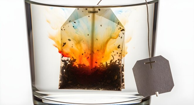 Tea diffusion with gradient color in premium minimal style.