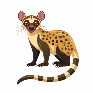 A cartoon illustration of a banded linsang.
