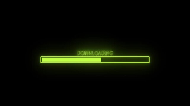 Futuristic Loading Bar Animation 0&ndash;100 Percent, Abstract Progress Indicator, Digital UI HUD Interface, Neon Saber Effect Loop