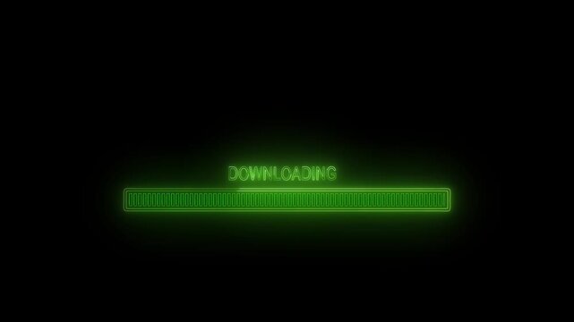 Futuristic Loading Bar Animation 0&ndash;100 Percent, Abstract Progress Indicator, Digital UI HUD Interface, Neon Saber Effect Loop