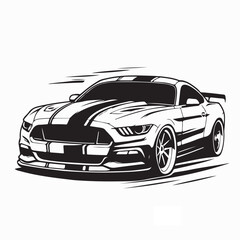 Sport Car Custom Tuning Transformation Silhouette Vector Illustration © Edo