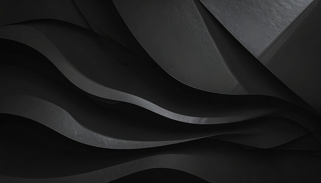 Black Abstract Flowing Fabric Waves