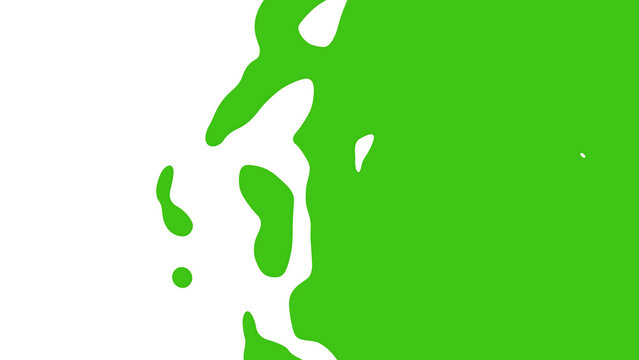 Vibrant green liquid splash on white background, organic fluid paint flow, abstract lime green slime texture, minimalist toxic spill aesthetic
