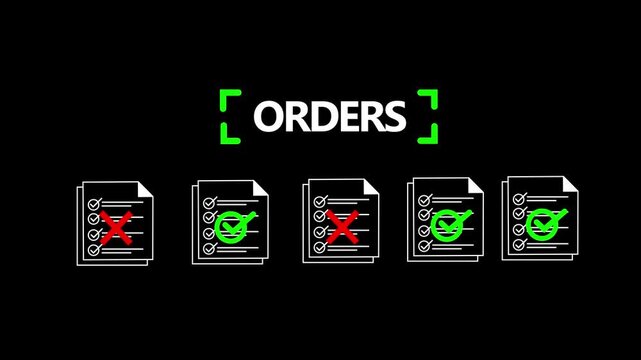 online order cancellation process digital interface glowing neon icons