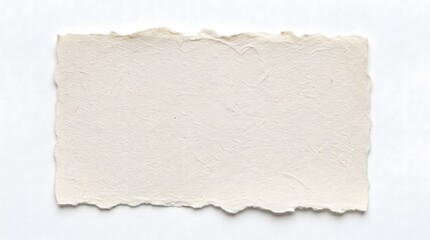 Obraz premium Torn paper, blank card, ripped edge, white background, textured cardstock, empty note