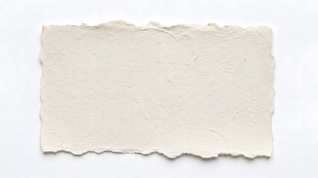 Torn paper, blank card, ripped edge, white background, textured cardstock, empty note