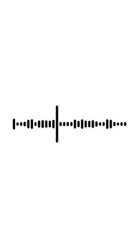 Black audio spectrum waveform animation on white background, seamless sound pulse loop, modern frequency motion graphic for streaming creators.