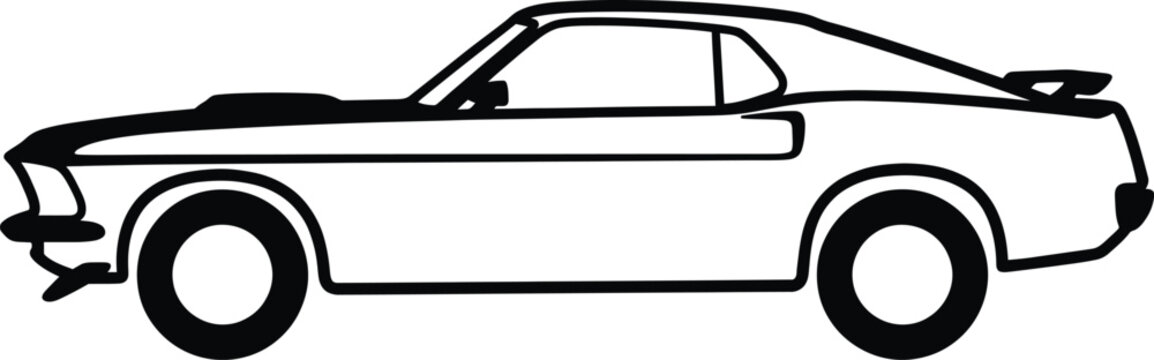 Classic car vector illustration vintage mustang automotive design for vector artists