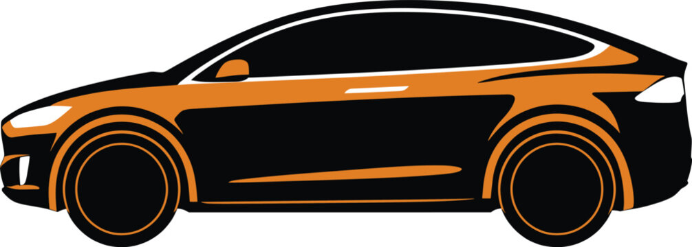 Tesla model x vector illustration modern electric car design for illustrators