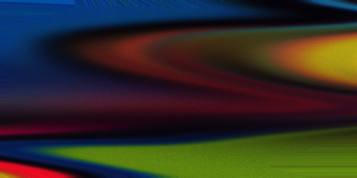 Abstract waves of vibrant color flowing smoothly across horizontal plane with grainy texture and dynamic light transitions.