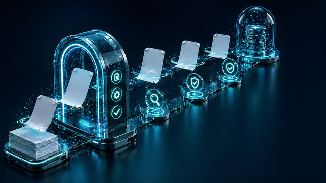 Secure document automation workflow with protected digital records and compliance processing