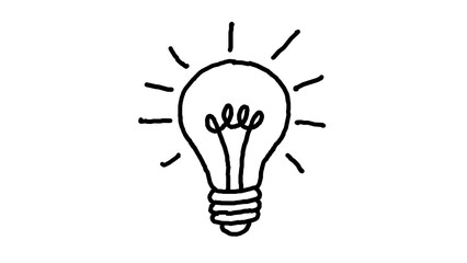 Hand drawn lightbulb doodle line art sketch illustration, alpha transparent © C Corner