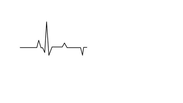 Animated self drawing of continuous line draw of   Cardiac health awareness concept.    Full length one line animation. 4K