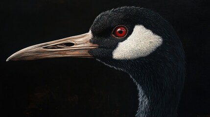 Fototapeta premium Detailed portrait of a sandhill crane, artistic rendering