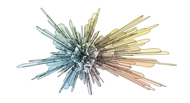 Colorful Crystal Formation with Sharp Edges.