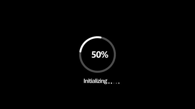 digital loading progress bar at ten percent on dark screen for tech updates