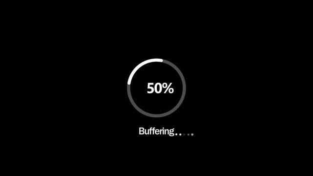 loading progress bar at 10 percent on dark digital screen for buffering concept