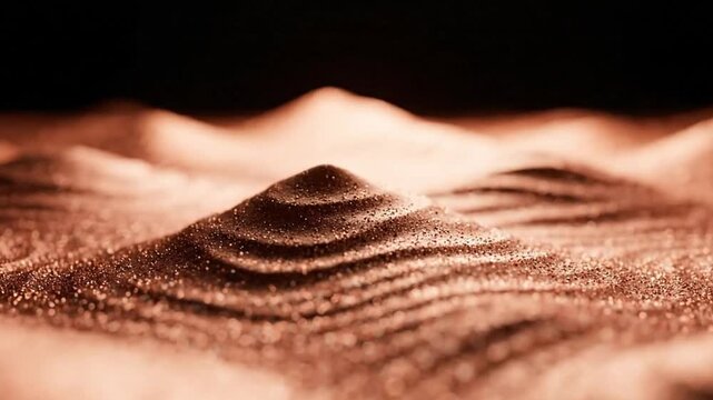 Cinematic Slow Motion of Metallic Copper Sand Wind Ripples for Wealth Management and Financial Abstract Background