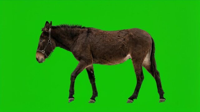 mule movement isolated on green screen for vfx projects motion