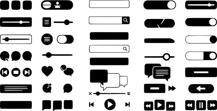 Scalable vector bundle mobile wireframe silhouette icons for app design vector
