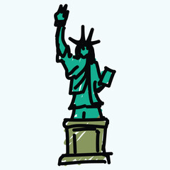 Obraz premium Doodle Icon of an Landmark Liberty Statue