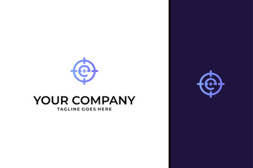Fototapeta premium Modern Letter C or E Target Logo Design for Tech and Security Brands