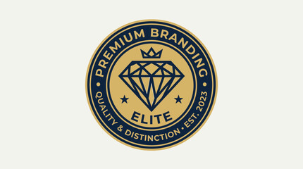 Fototapeta premium Premium branding logo featuring a diamond design, symbolizing quality and distinction in business