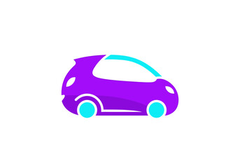 Fototapeta premium Modern purple and cyan city car vector illustration