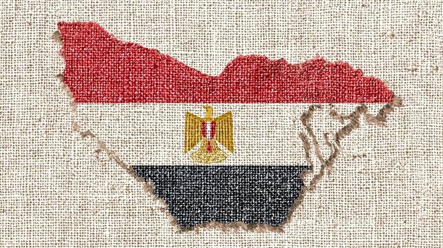Egyptian flag shaped like the country's map