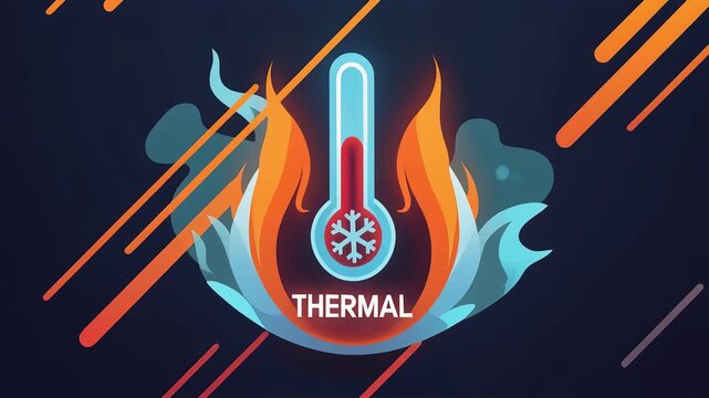 Thermometer showing hot and cold temperature variation in a high energy motion animation for scientific research or climate change weather analysis in this digital stock video