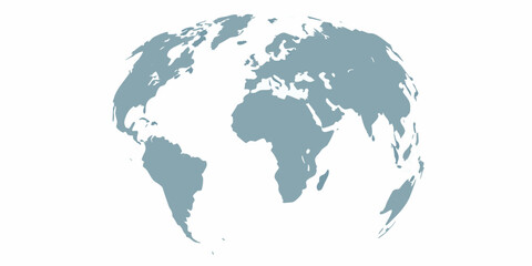 Naklejka premium Stylized world globe illustration with continents and oceans depicted in blue