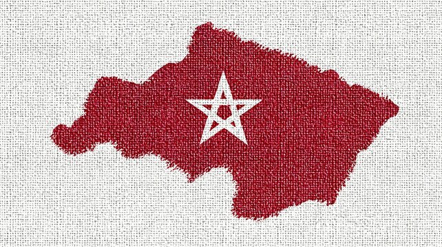 Moroccan Red Map with White Star Centered - A bold