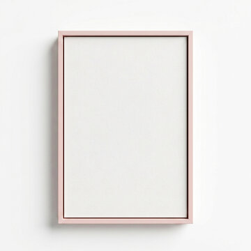 Vertical 30x40 blush pink Picture Frame Mockup on White Background, Editable PSD Smart Object Template