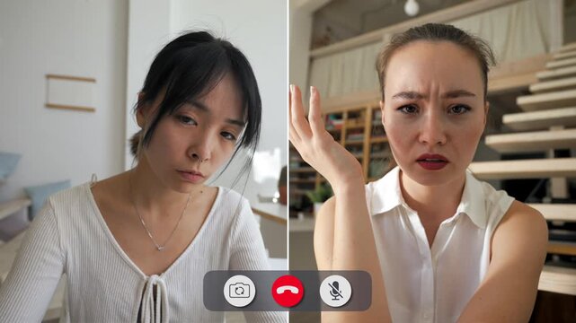 Students share their feelings in an online class. The split-screen shows varied emotions. Each student reacts to the topic in their own way.