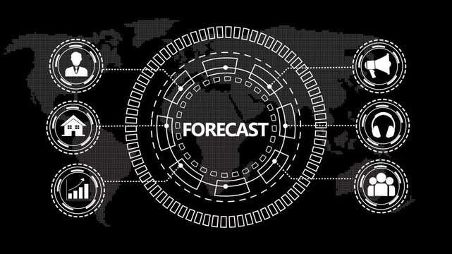 global communication network concept with world map and digital radar scan overlay