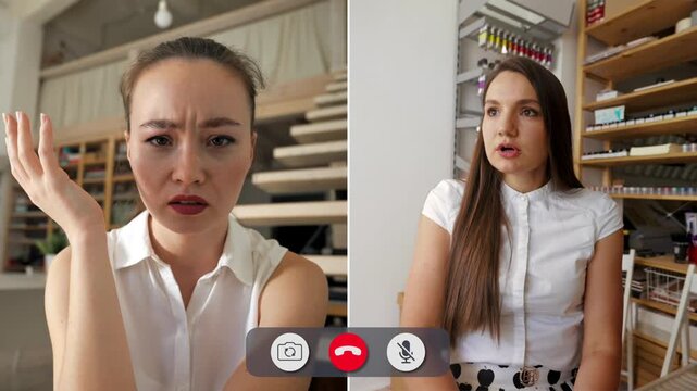 A student shows various emotions during an online call. She listens, reacts, and expresses feelings while engaging with the teacher and classmates on screen.
