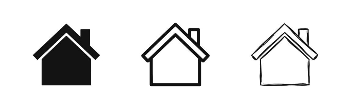 House home icon set, real estate and building concept