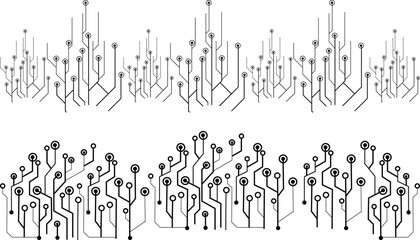 Obraz premium Technology texture circuit board pattern background, vector flat illustration.