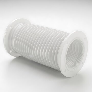 White plastic corrugated pipe with flange ends