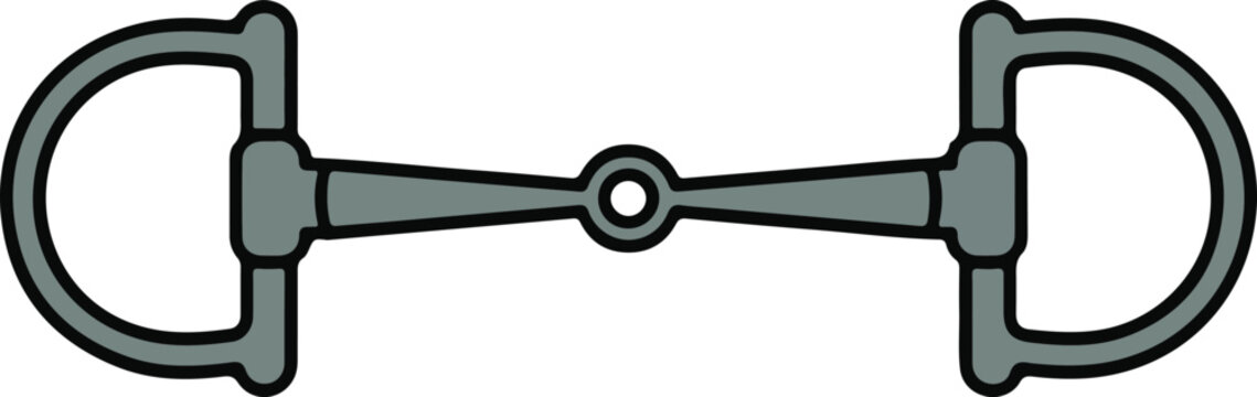 Horse riding snaffle bit icon equestrian equipment vector illustration