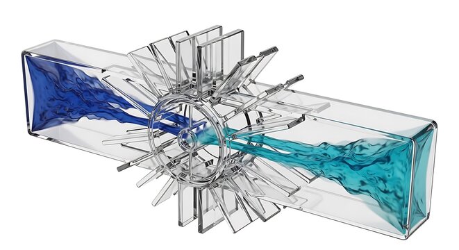 3d model of a fluid dynamics simulation with colorful flow