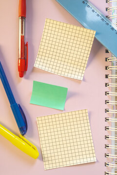 Back to school background, with different office or school supplies.