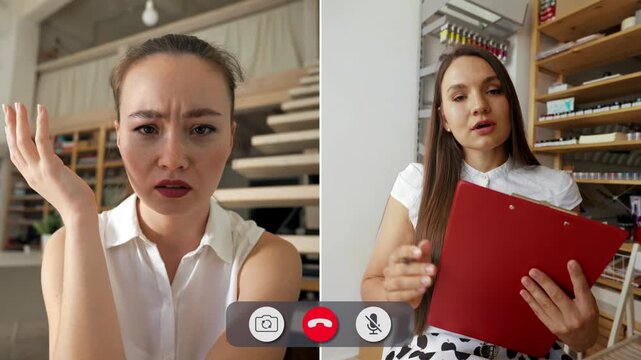 A student shows various emotions during an online call with a teacher. They discuss schoolwork and challenges faced while learning at home.