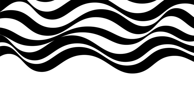 Groovy wave stripes big set. Black and white. Hand drawn groovy, hippie backgrounds. Distorted jagged stripes, warped stripes, liquid wavy lines, scribbles of waves. Striped rectangular patterns colle
