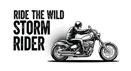 Obraz premium Storm Rider Motorcycle Graphic Art.