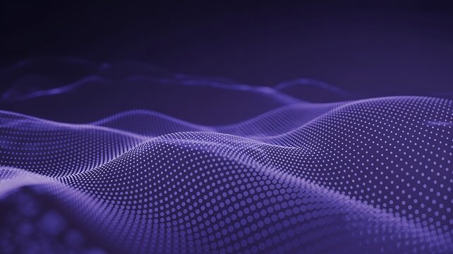 A mesmerizing purple wave pattern made of numerous small dots creating a dynamic visual effect