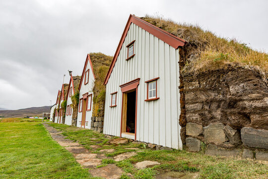 There are two small buildings with grass on the roof, Lauf?s heritage site, Grass-roofed houses and church from 19th century offer insights into early Icelandic life. Northern Iceland