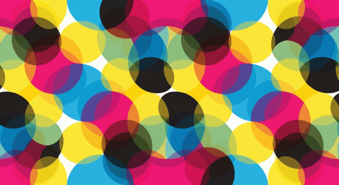 Colorful overlapping circles pattern background design