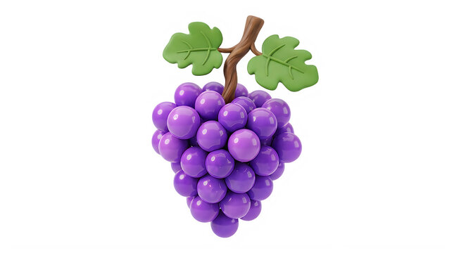 3d render of grapes isolated on transparent background
